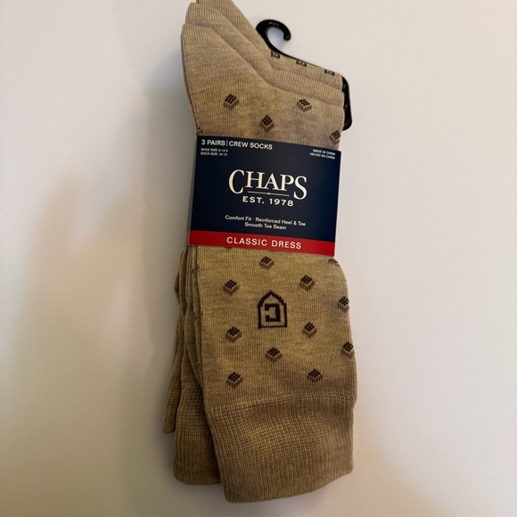 Chaps Classic Dress Diamond Crew Socks 3-Pair Pack - Picture 4 of 4